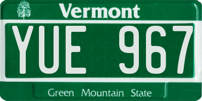 VT license plate YUE967