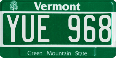 VT license plate YUE968