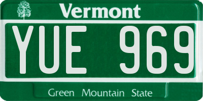 VT license plate YUE969