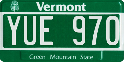 VT license plate YUE970