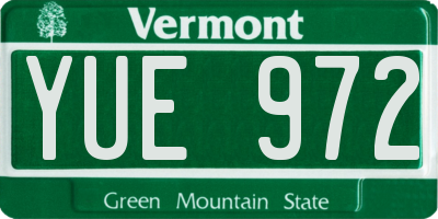VT license plate YUE972