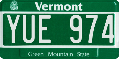 VT license plate YUE974