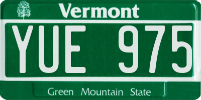 VT license plate YUE975