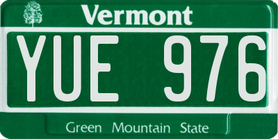 VT license plate YUE976