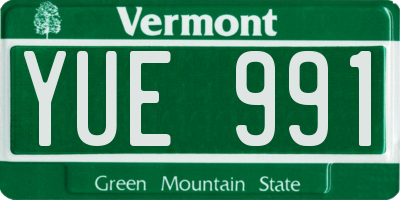 VT license plate YUE991