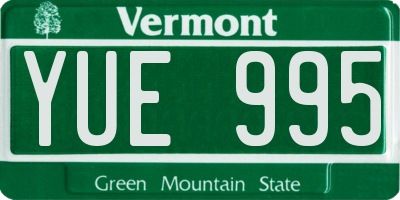 VT license plate YUE995