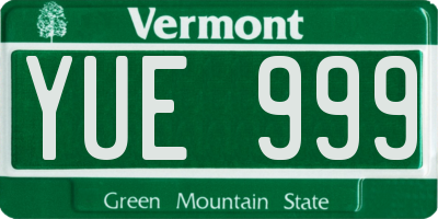 VT license plate YUE999