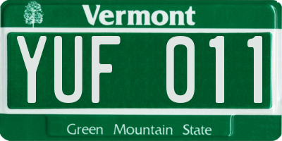 VT license plate YUF011