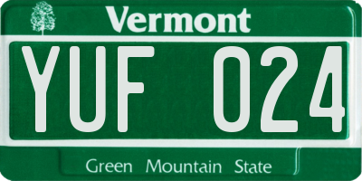 VT license plate YUF024