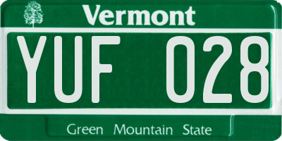 VT license plate YUF028