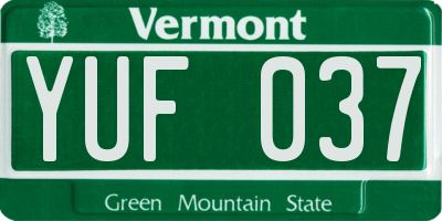 VT license plate YUF037
