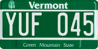 VT license plate YUF045
