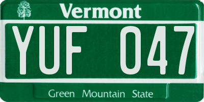 VT license plate YUF047