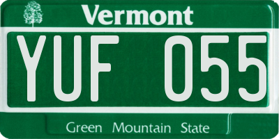 VT license plate YUF055