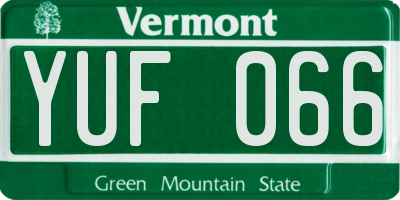 VT license plate YUF066