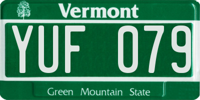 VT license plate YUF079