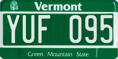 VT license plate YUF095