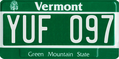 VT license plate YUF097