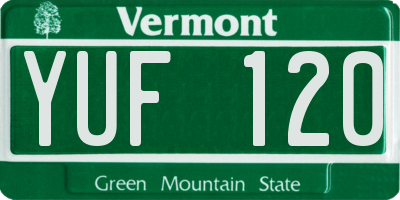 VT license plate YUF120