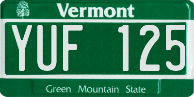 VT license plate YUF125