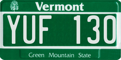 VT license plate YUF130