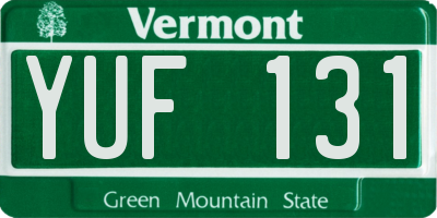 VT license plate YUF131