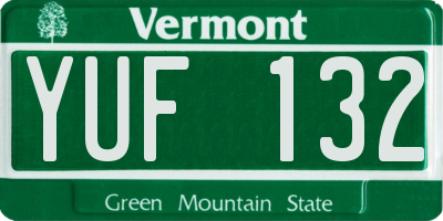 VT license plate YUF132