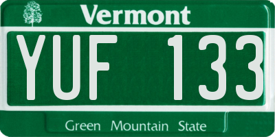 VT license plate YUF133