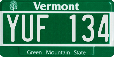 VT license plate YUF134