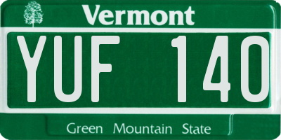 VT license plate YUF140