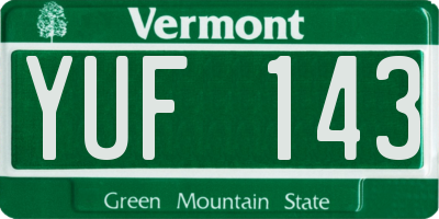 VT license plate YUF143