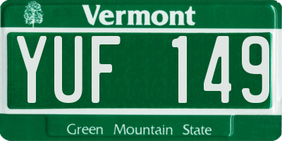 VT license plate YUF149