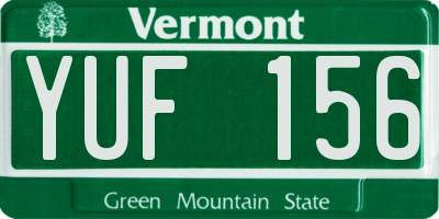 VT license plate YUF156