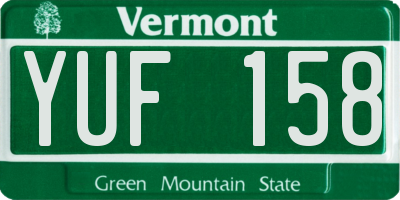 VT license plate YUF158