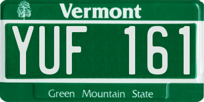 VT license plate YUF161