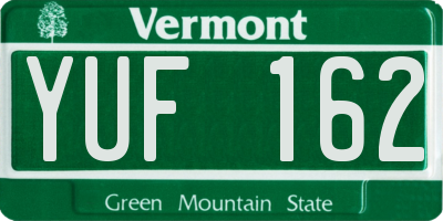 VT license plate YUF162