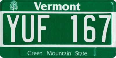 VT license plate YUF167