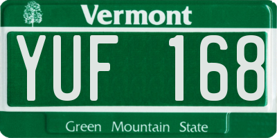 VT license plate YUF168