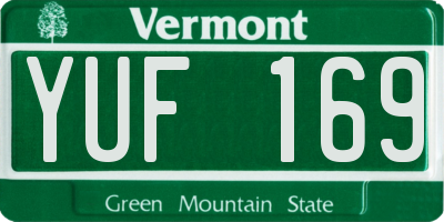 VT license plate YUF169