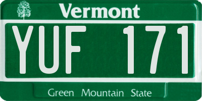 VT license plate YUF171