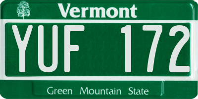VT license plate YUF172