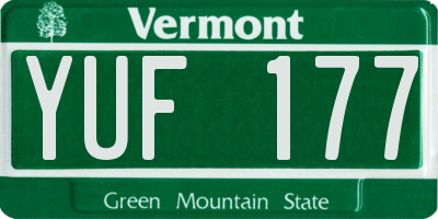 VT license plate YUF177