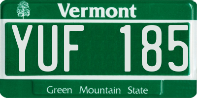 VT license plate YUF185