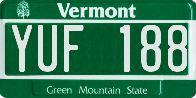 VT license plate YUF188