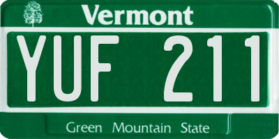 VT license plate YUF211