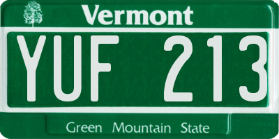 VT license plate YUF213