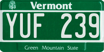 VT license plate YUF239