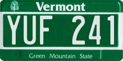 VT license plate YUF241