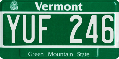 VT license plate YUF246