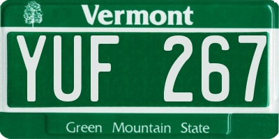 VT license plate YUF267